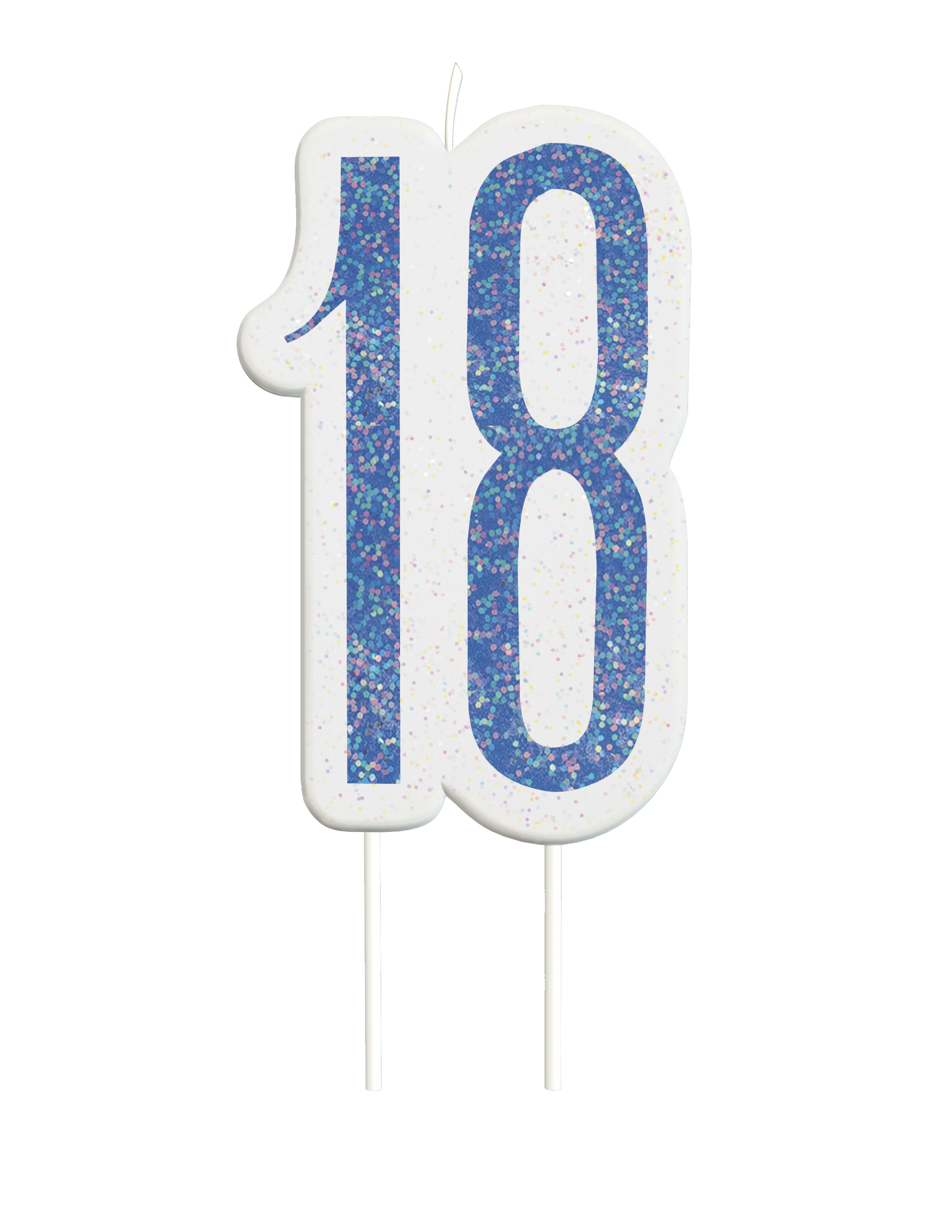 CANDELINA CANDELA TARGA 18° COMPLEANNO BLU AZZURRO UOMO CERA PARTY MADE IN ITALY 