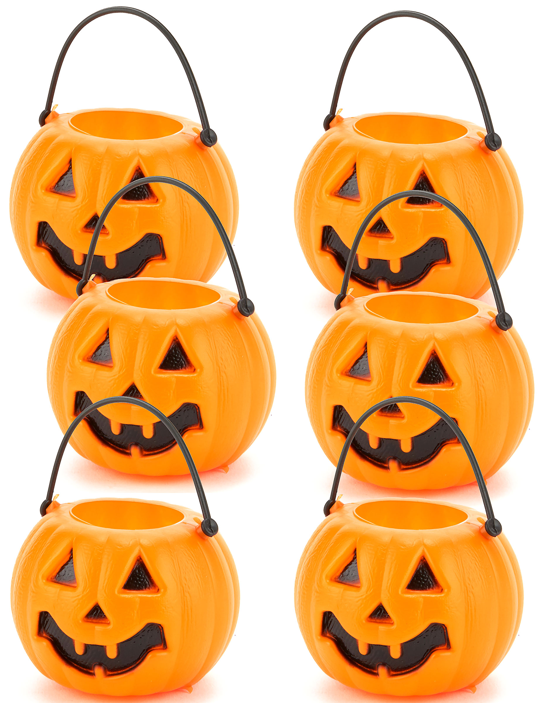 1pz Arancione Rocita Halloween Pumpkin Candy Secchio Zucca Portatile Benna per i Bambini Trick or Treat Borse per favori di Partito 