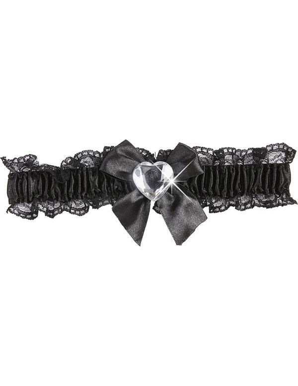 Lolita Giarrettiere In Pizzo 2 Pezzi - Reggicalze Gotici Regolabili Con Anello A Cuore, Accessori Harajuku Per Donne