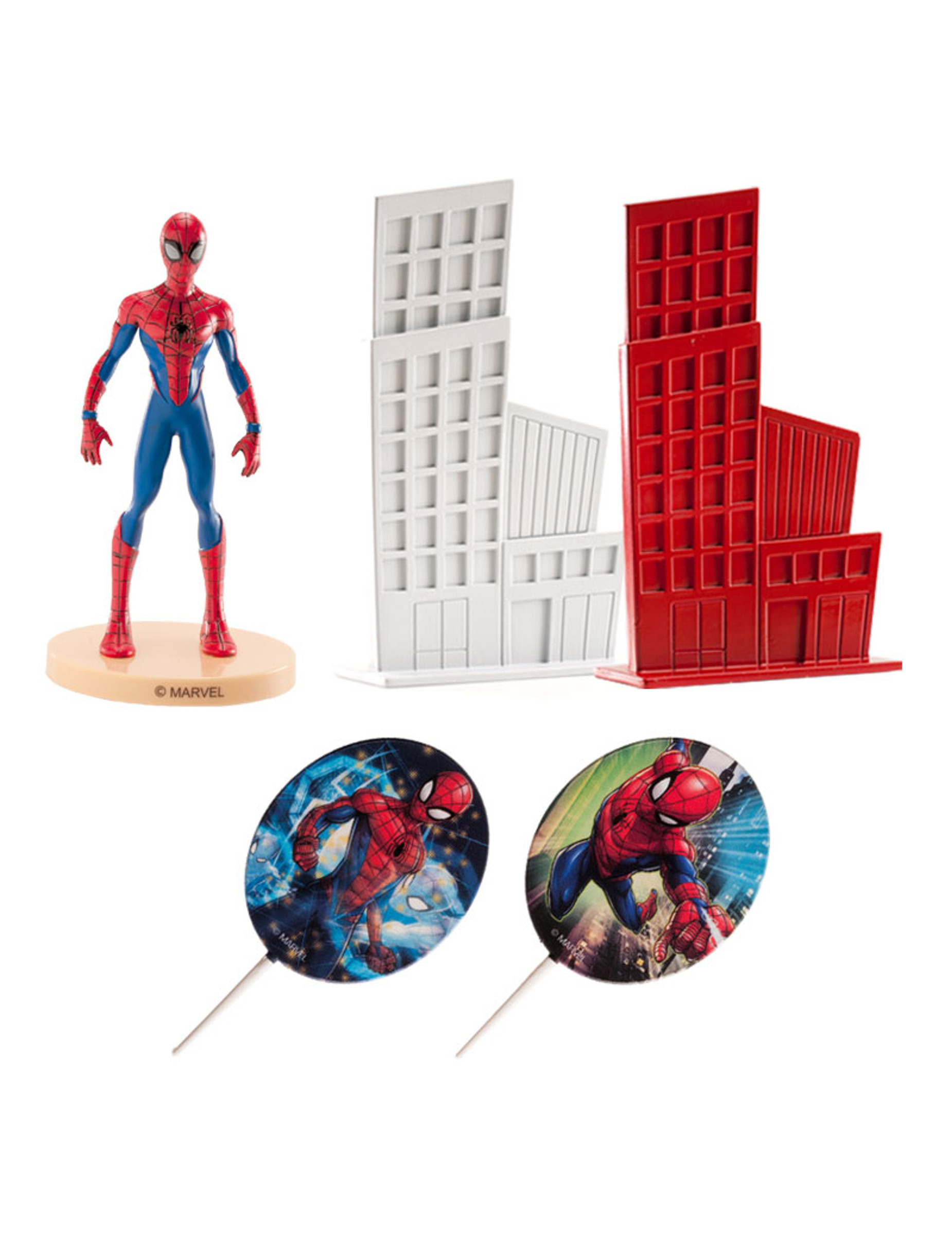 Uomo Ragno Cake Topper Kit 16 Pezzi Decorazioni Torta Compleanno per Bambini Baby Shower Festa di Compleanno Decorazione per Torte Spiderman Cake Topper Spiderman Figure Set Decorazione 