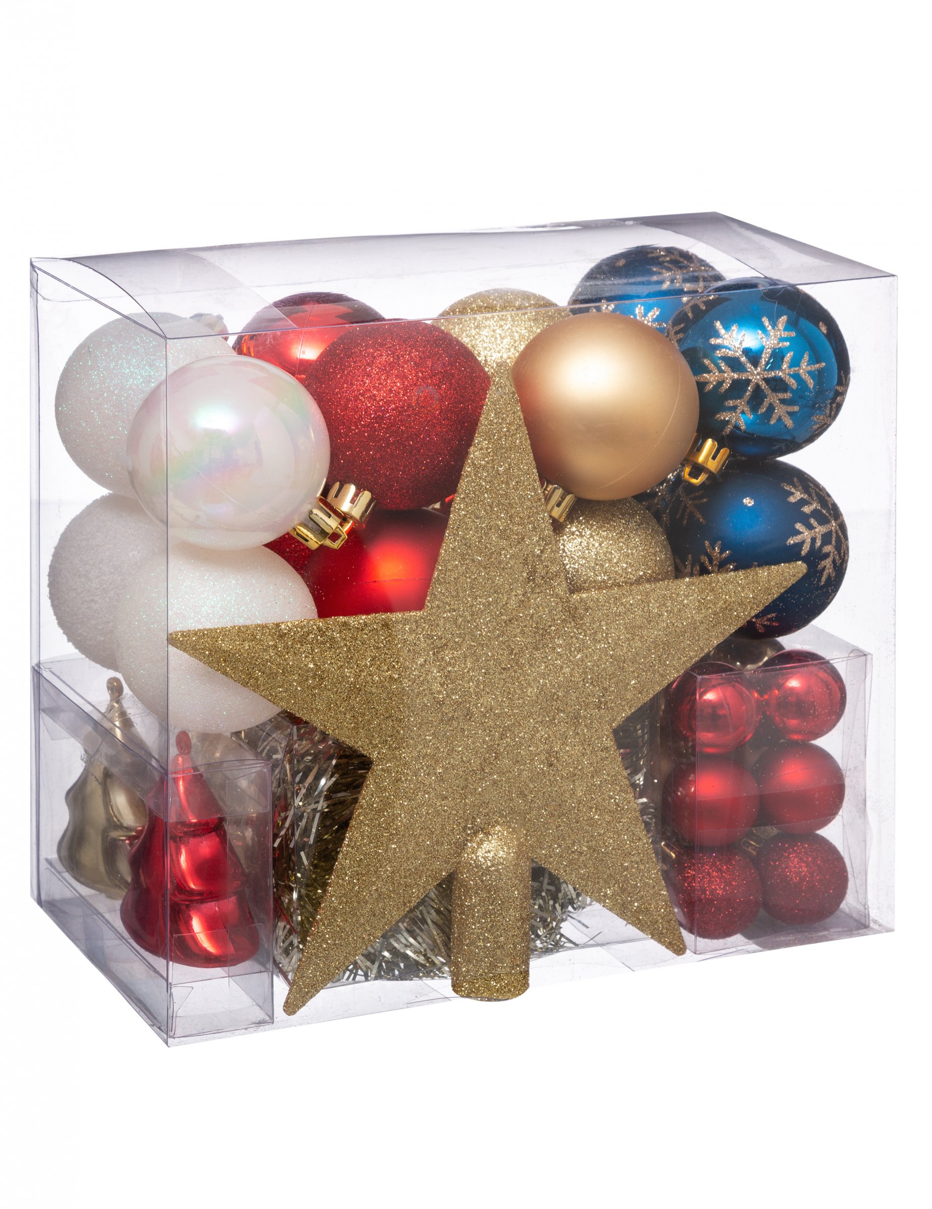 Decorazioni Bianche Albero Di Natale Kit decorazioni albero di Natale rosse blu e bianche - Vegaooparty