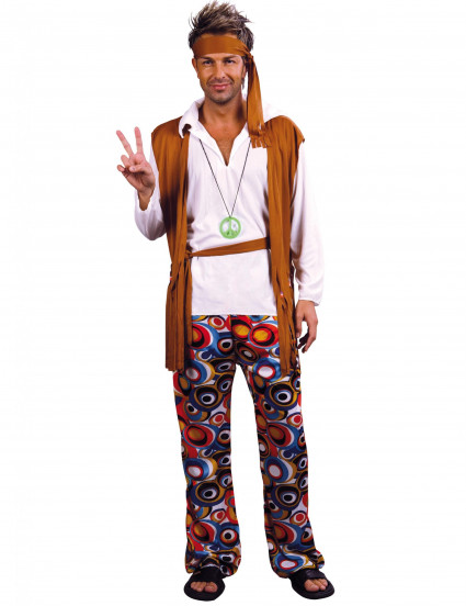 Costume hippie con fascia da uomo Costume hippie con fascia da uomo