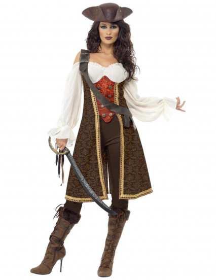 Travestimento pirata donna marrone Travestimento pirata donna marrone