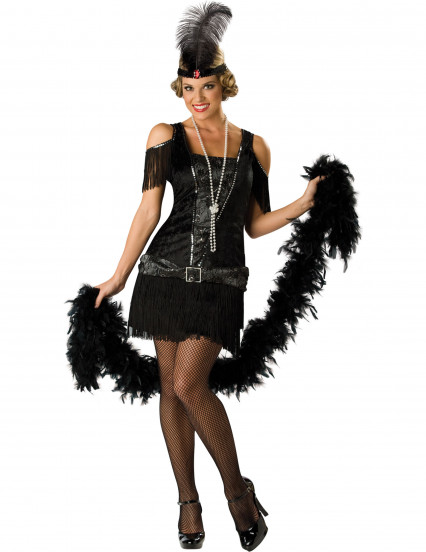 Costume da donna Charleston nero Deluxe Costume da donna Charleston nero Deluxe