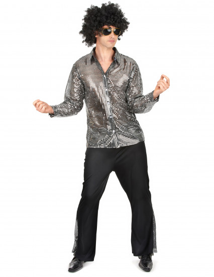 Costume disco argentato per uomo Costume disco argentato per uomo