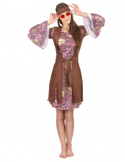 Costume Figlia dei Fiori da donna hippie Costume Figlia dei Fiori da donna hippie