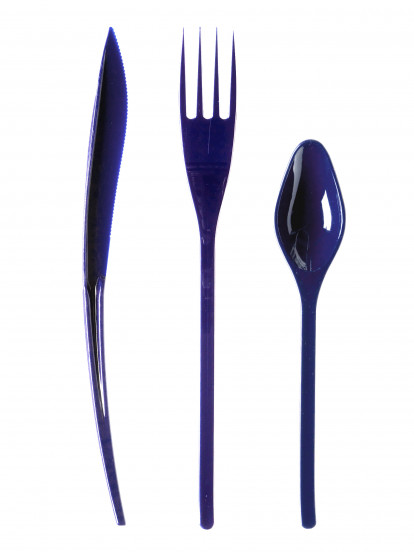 30 posate in plastica blu oltremare 30 posate in plastica blu oltremare