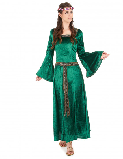 Costume verde in stile medievale da donna Costume verde in stile medievale da donna