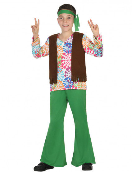 Travestimento da hippy verde per bambino Travestimento da hippy verde per bambino