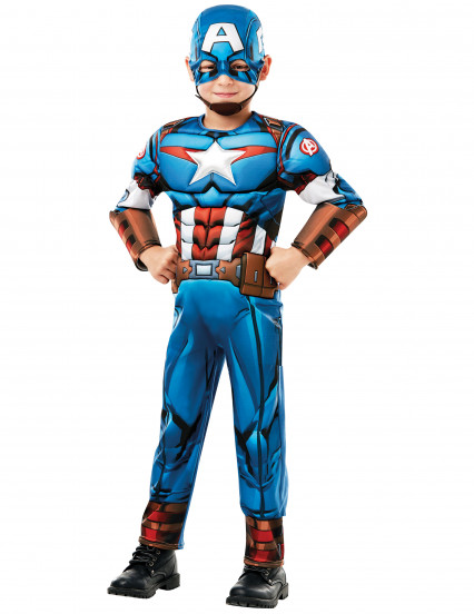 Travestimento deluxe da Capitan America™ cartone per bambino Travestimento deluxe da Capitan America™ cartone per bambino