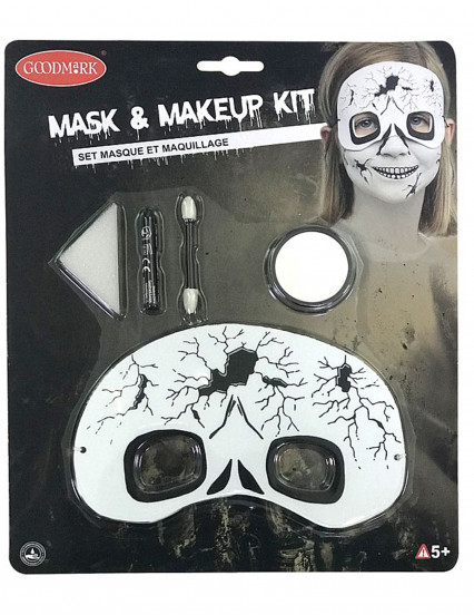 Kit trucco con maschera scheletro Kit trucco con maschera scheletro