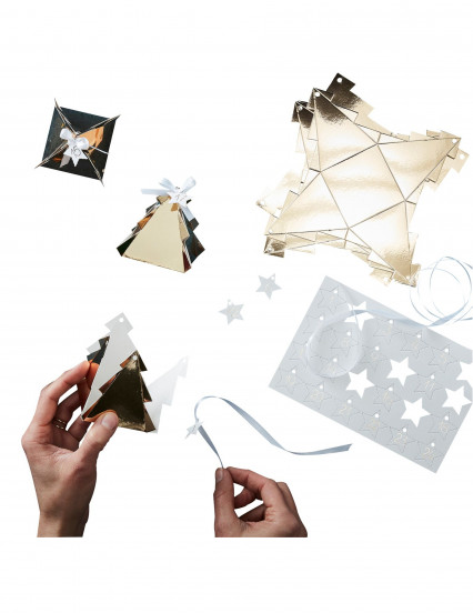 Kit calendario dell'Avvento personalizzabile alberelli oro Kit calendario dell'Avvento personalizzabile alberelli oro