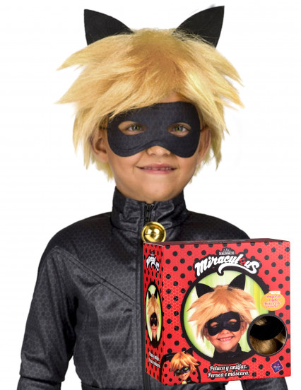 Cofanetto maschera e parrucca Chat Noir Miraculous™ bambino Cofanetto maschera e parrucca Chat Noir Miraculous™ bambino