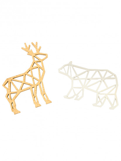 8 Coriandoli da tavola in legno orso e renne dorate 4,5 cm 8 Coriandoli da tavola in legno orso e renne dorate 4,5 cm