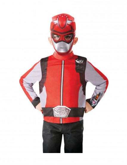 Maglia e maschera Power Rangers™ rosso per bambino Maglia e maschera Power Rangers™ rosso per bambino