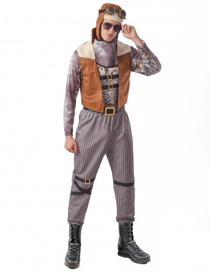 Costume aviatore steampunk per uomo Costume aviatore steampunk per uomo