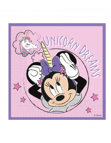 20 Tovaglioli Di Carta A Forma Di Cuore Con Unicorno - Rosa, 33x33 Cm, 3 Strati - Per Feste Di Compleanno Per Bambine, Decoupage, Decorazioni Da Tavola - 4