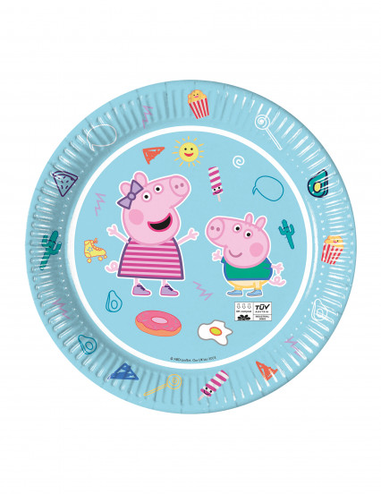Peppa Pig – Piatto Festa – 8 Piatti Colorati – Per Compleanni E Feste A Tema