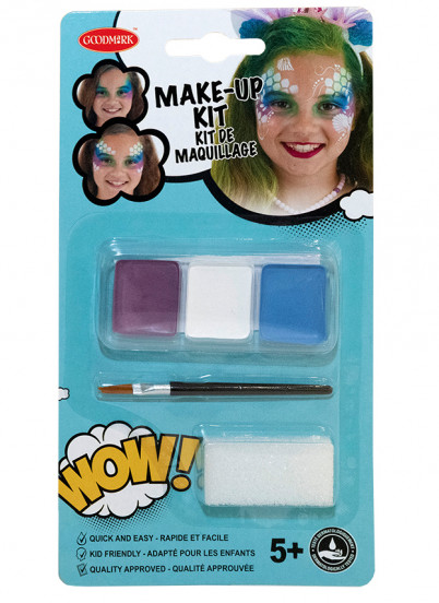 Kit trucco sirena con applicatore e spugnetta bambina Kit trucco sirena con applicatore e spugnetta bambina