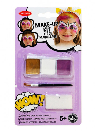 Kit trucco unicorno con pennello e spugnetta bambina Kit trucco unicorno con pennello e spugnetta bambina