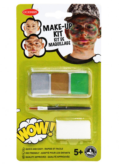 Kit trucco militare con applicatore e spugnetta bambino Kit trucco militare con applicatore e spugnetta bambino