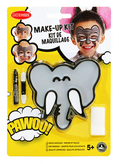 Kit trucco elefante con applicatore e spugnetta bambino Kit trucco elefante con applicatore e spugnetta bambino