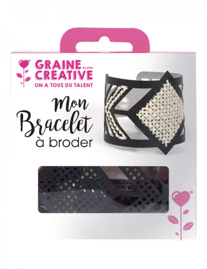 Kit bracciale nero da ricamare con rombo Kit bracciale nero da ricamare con rombo
