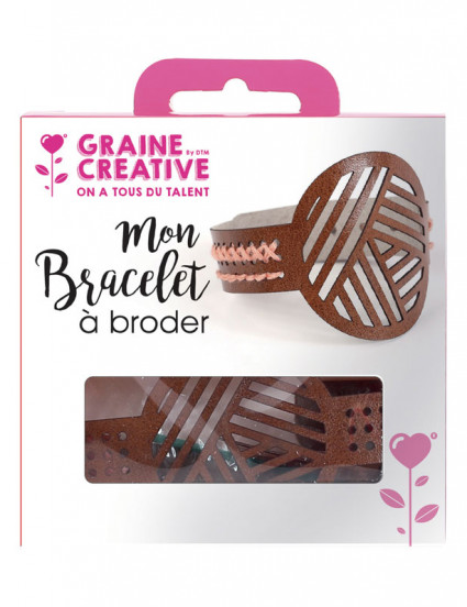 Kit bracciale marrone da ricamare motivi geometrici Kit bracciale marrone da ricamare motivi geometrici