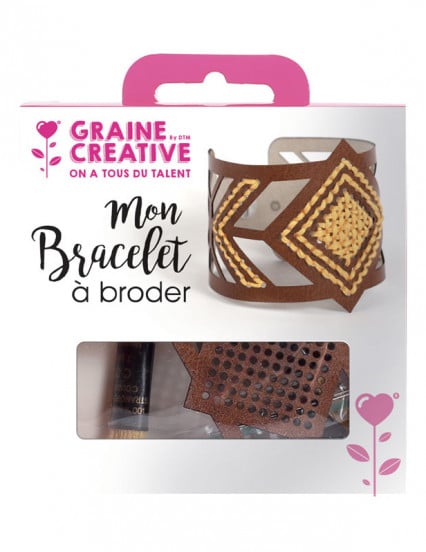 Kit bracciale marrone da ricamare con rombo Kit bracciale marrone da ricamare con rombo