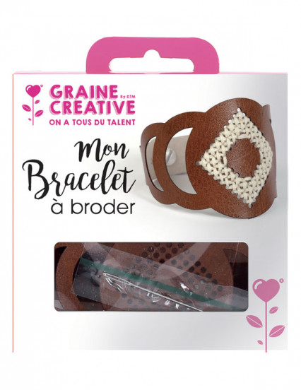 Kit bracciale marrone da ricamare forme geometriche Kit bracciale marrone da ricamare forme geometriche