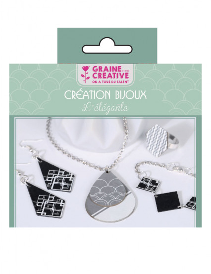 Kit creazione gioielli chic nero e argento Kit creazione gioielli chic nero e argento
