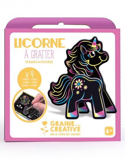 Scatola 4 unicorni da grattare 3D Scatola 4 unicorni da grattare 3D