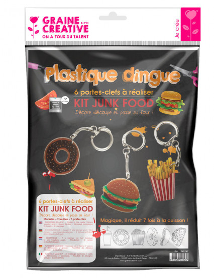 Kit plastica termoretraibile per 6 portachiavi Junk Food Kit plastica termoretraibile per 6 portachiavi Junk Food
