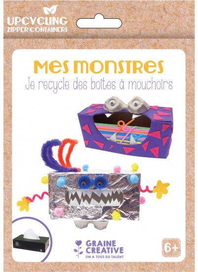 Kit fai da te riciclo scatole piccoli mostri Kit fai da te riciclo scatole piccoli mostri