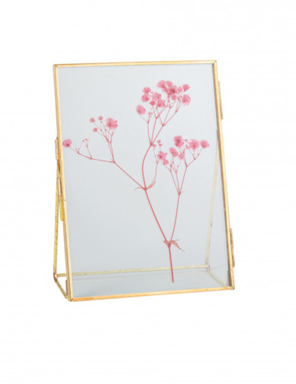 Quadro da posare in vetro gipsofilo rosa e oro 18,5 x 13,5 cm Quadro da posare in vetro gipsofilo rosa e oro 18,5 x 13,5 cm