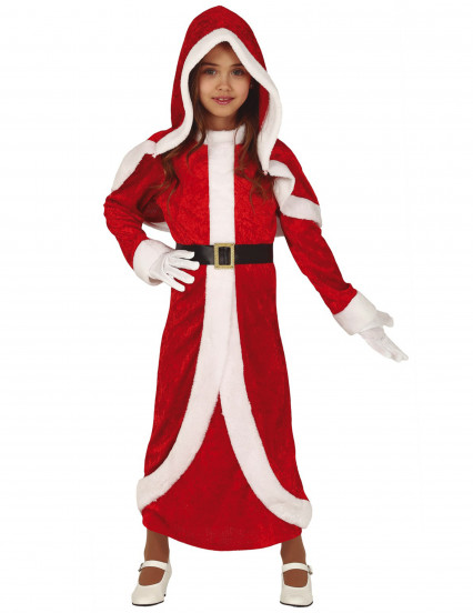 Costume lungo da mamma Natale per bambina Costume lungo da mamma Natale per bambina