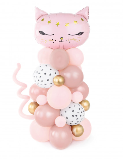 Bouquet di palloncini a tema gatto rosa Bouquet di palloncini a tema gatto rosa