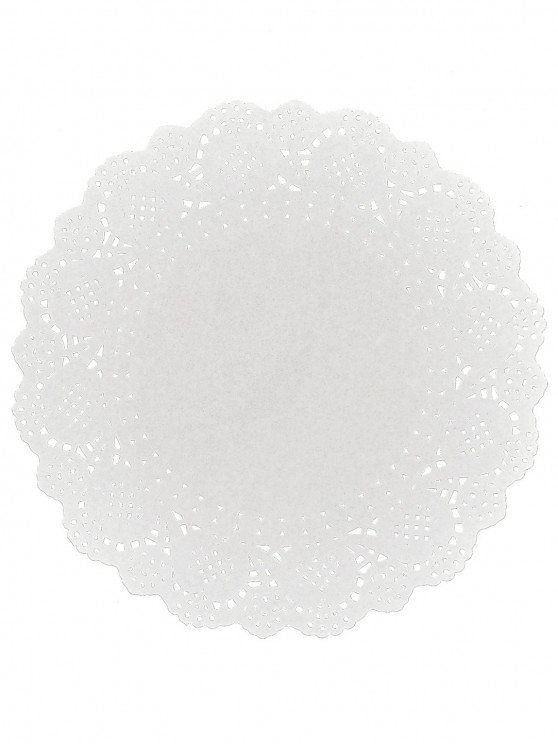 200 Tovagliette Di Carta Rotonde In Pizzo Bianco - Diametro 5.5 Pollici, Usa E Getta, Per Matrimoni, Dessert, Decorazioni Eleganti